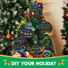 imageJOYIN 72 Pcs Christmas Scratch Art Ornaments Rainbow Color Scratch Paper Craft Kit Include Snowman Christmas Tree and Reindeer Scratch Off Hanging Ornament for Kids Party Favor