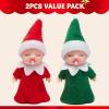 imageJOYIN Christmas 2PCS Tiny Elf Doll Christmas with 1 red and 1 Green elf DollHoliday Decoration Accessories Tiny Gift for Girls Boys Kids AdultsCute