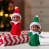 imageJOYIN Christmas 2PCS Tiny Elf Doll Christmas with 1 red and 1 Green elf DollHoliday Decoration Accessories Tiny Gift for Girls Boys Kids AdultsDark Skin