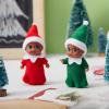 imageJOYIN Christmas 2PCS Tiny Elf Doll Christmas with 1 red and 1 Green elf DollHoliday Decoration Accessories Tiny Gift for Girls Boys Kids AdultsDark Skin