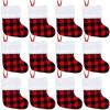 imageJOYIN 12 Pack 5 Mini Christmas StockingRed Black Plaid Xmas Stockings for Christmas Tree Decoration Party Favors and Holiday Season SuppliesRed and Black