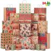 imageJOYIN 24 Christmas Foil Kraft Gift Bags Assorted Sizes with Twine Handles for Xmas Holiday Present Wrap Dcor Kraft Goody Bags School Classroom Party Favor Supplies Goodie Bags Decoration