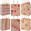 imageJOYIN 24 Christmas Kraft Gift Bags for Holiday Paper Gift Bags Christmas Goody Bags Xmas Gift Bags Classrooms and Party Favors 9 x 73 x 33Brown