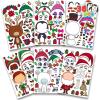 imageJOYIN 36 Pcs Christmas Makeaface Sticker Sheets Make Your Own Xmas Characters Mix and Match Sticker with Full Body Design Reindeer Snowman Elf for Kids Party Favor Art Craft Classroom ActivitiesFunny Stickers