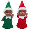 imageJOYIN Christmas 2PCS Tiny Elf Doll Christmas with 1 red and 1 Green elf DollHoliday Decoration Accessories Tiny Gift for Girls Boys Kids AdultsDark Skin