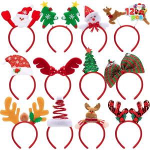 imageJOYIN 12 Packs Christmas Headbands with Assorted Design Christmas Headwear Holiday Headbands Accessories for Women Men Kids Christmas Parties Xmas Holiday Party Favors Photo Booth ONE SIZE FIT ALLClassical