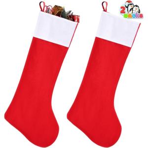 imageJOYIN 2 Packs 38 Jumbo Felt Christmas Stockings Party DecorationGiant Christmas Stocking Large Christmas Stocking for Christmas Party Decorations Xmas Holiday Tree Decor