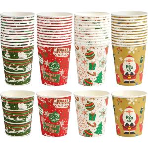 imageJOYIN 48 Christmas Party Cups 9 oz Disposable Paper Cup Design in Merry Christmas Nutcracker Christmas Elements and Holiday atmosphere Xmas Event Drinkware Holiday SuppliesCute