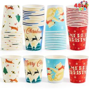 imageJOYIN 48 Christmas Party Cups 9 oz Disposable Paper Cup Design in Merry Christmas Nutcracker Christmas Elements and Holiday atmosphere Xmas Event Drinkware Holiday SuppliesClassical