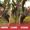 imageTURFEE Tree Swing for Kids Single Disk 6 Ft Outdoor Climbing Rope Carabiner ampamp 4 Ft Tree Strap Playground Accessories  MultiColored Disc Swing SeatRedRed