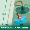 imageTURFEE Tree Swing for Kids Single Disk 6 Ft Outdoor Climbing Rope Carabiner ampamp 4 Ft Tree Strap Playground Accessories  MultiColored Disc Swing SeatRedGreen