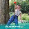 imageTURFEE Tree Swing for Kids Single Disk 6 Ft Outdoor Climbing Rope Carabiner ampamp 4 Ft Tree Strap Playground Accessories  MultiColored Disc Swing SeatRedBlue