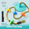imageTURFEE Tree Swing for Kids Single Disk 6 Ft Outdoor Climbing Rope Carabiner ampamp 4 Ft Tree Strap Playground Accessories  MultiColored Disc Swing SeatRedBlue