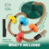 imageTURFEE Tree Swing for Kids Single Disk 6 Ft Outdoor Climbing Rope Carabiner ampamp 4 Ft Tree Strap Playground Accessories  MultiColored Disc Swing SeatRedGreen
