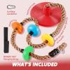 imageTURFEE Tree Swing for Kids Single Disk 6 Ft Outdoor Climbing Rope Carabiner ampamp 4 Ft Tree Strap Playground Accessories  MultiColored Disc Swing SeatRedRed