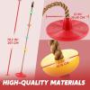 imageTURFEE Tree Swing for Kids Single Disk 6 Ft Outdoor Climbing Rope Carabiner ampamp 4 Ft Tree Strap Playground Accessories  MultiColored Disc Swing SeatRedRed