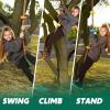imageTURFEE Tree Swing for Kids Single Disk 6 Ft Outdoor Climbing Rope Carabiner ampamp 4 Ft Tree Strap Playground Accessories  MultiColored Disc Swing SeatRedGreen