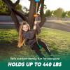 imageTURFEE Tree Swing for Kids Single Disk 6 Ft Outdoor Climbing Rope Carabiner ampamp 4 Ft Tree Strap Playground Accessories  MultiColored Disc Swing SeatRedGreen
