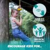 imageTURFEE Tree Swing for Kids Single Disk 6 Ft Outdoor Climbing Rope Carabiner ampamp 4 Ft Tree Strap Playground Accessories  MultiColored Disc Swing SeatRedBlue