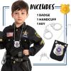 imageSpooktacular Creations Kids Police Pretend Play Toy Set Costume Accessories with Swat Badge Handcuff and Keys for Detective Dress Up Roleplay Stocking Birthday Party Favor SuppliesSilver