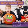 imageJOYIN 18 Packs Halloween Pumpkin Decorating Stickers Craft Kit Halloween Party Supplies Arts Activities Kids Party Favors Jack O Lantern Foam Face Sticker in 9 Characters Designs for Party Games