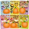 imageJOYIN 42 Pcs Halloween Pumpkin Face Stickers Kids Craft Party Supplies Halloween Party Favor Pumpkin Decorating Sticker Sheets with 6 Different Design Classroom Activities Game Goodies Treat Gifts