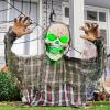 imageJOYIN Halloween Animatronics Decorations Outdoor Animated Zombie Groundbreaker Graveyard Decor Outside 25 Groundbreaker Skeleton Prop with Moving Arms ampamp Green Light Lawn Yard Haunted House Decor