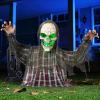 imageJOYIN Halloween Animatronics Decorations Outdoor Animated Zombie Groundbreaker Graveyard Decor Outside 25 Groundbreaker Skeleton Prop with Moving Arms ampamp Green Light Lawn Yard Haunted House Decor