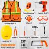 imageJOYIN 19Pcs Kids Tool Set Pretend Play Toddler Tool Toys with Construction Worker Hat Costume ampamp Electronic Toy Drill for Boy Girl Halloween Christmas Birthday Gift Dress Up Party