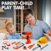 imageJOYIN 19Pcs Kids Tool Set Pretend Play Toddler Tool Toys with Construction Worker Hat Costume ampamp Electronic Toy Drill for Boy Girl Halloween Christmas Birthday Gift Dress Up Party