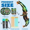 imageJOYIN 2 Pack Kids Bow and Arrow Set Blue and Green LED Light Up Archery Set with 2 Bows Suction Cup Arrows Target ampamp Arrow Case Indoor Outdoor Activity Toys for Kids Boys Girls Ages 312Blue Green Set