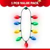 imageJOYIN 1 Pack Christmas Necklace LED Light Up Necklace 9 Bulbs 6 Modes LED Necklaces Holiday Necklace Costume Accessories for Christmas Xmas Party Favor Party Supply