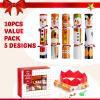 imageJOYIN 10 Pack Christmas Party Table Favor with Cute Christmas Characters with Party Hat Joke ampamp Little Gift Inside for Xmas Gift Christmas Seasonal Holiday Dinner TraditionsCartoon