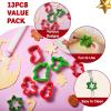 imageJOYIN 13 Pcs Christmas Cookie Cutters in Stainless Steel with 35 plus Grip and a Rolling Pin for Xmas Holiday Cookies Baking Snowflake Cookies Gingerbread Cookies Party and Baking Gift