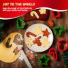 imageJOYIN 13 Pcs Christmas Cookie Cutters in Stainless Steel with 35 plus Grip and a Rolling Pin for Xmas Holiday Cookies Baking Snowflake Cookies Gingerbread Cookies Party and Baking Gift