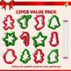 imageJOYIN 13 Pcs Christmas Cookie Cutters in Stainless Steel with 35 plus Grip and a Rolling Pin for Xmas Holiday Cookies Baking Snowflake Cookies Gingerbread Cookies Party and Baking Gift