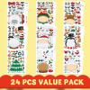 imageJOYIN 24 Pcs Christmas Makeaface Stickers Make Your Own Characters Mix and Match Sticker Sheets with Christmas Elf Santa Santa Snowman Penguin and Polar Bear Kids Party Favor Supplies CraftFace stickers