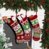 imageJOYIN 3 Pack 18 Christmas Stockings Large Size Rustic Cable Knit Xmas Stocking in Red ampamp Green for Family Holiday Season Decorationsgreen classic