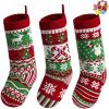 imageJOYIN 3 Pack 18 Christmas Stockings Large Size Rustic Cable Knit Xmas Stocking in Red ampamp Green for Family Holiday Season Decorationsgreen classic