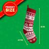 imageJOYIN 3 Pack 18 Christmas Stockings Large Size Rustic Cable Knit Xmas Stocking in Red ampamp Green for Family Holiday Season Decorationsred basic