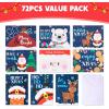 imageJOYIN 72 PCS Christmas Holiday Greeting Cards with Envelopes Bulk in 9 Assorted Designs for Winter Season Merry Christmas Giving Cards Xmas Santa Gift CardTraditional