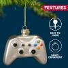 imageJoiedomi Christmas Glass Video Game Controller Small Ornament Blown Mini Ornament Black and White 2Pieces Set for Christmas Tree Hanging Ornament Outdoor Christmas Decorations IndoorGAME CONTROLL