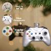 imageJoiedomi Christmas Glass Video Game Controller Small Ornament Blown Mini Ornament Black and White 2Pieces Set for Christmas Tree Hanging Ornament Outdoor Christmas Decorations IndoorGAME CONTROLL