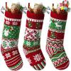 imageJOYIN 3 Pack 18 Christmas Stockings Large Size Rustic Cable Knit Xmas Stocking in Red ampamp Green for Family Holiday Season Decorationsgreen classic