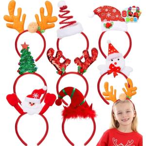 imageJOYIN 16PCS Cute Christmas Headbands Festive Set Great for Christmas Parties Holiday Party Favors Unique Design Wide Application Premium Quality EASY TO USE