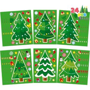 imageJOYIN 24 Pcs Christmas Makeaface Stickers Make Your Own Characters Mix and Match Sticker Sheets with Christmas Elf Santa Santa Snowman Penguin and Polar Bear Kids Party Favor Supplies CraftTree stickers