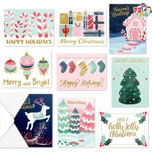 imageJOYIN 72 PCS Christmas Holiday Greeting Cards with Envelopes Bulk in 9 Assorted Designs for Winter Season Merry Christmas Giving Cards Xmas Santa Gift CardAvant Garde
