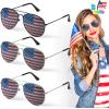 imageJOYIN 3 Pcs July 4th American Flag Sunglasses Fourth of July Patriotic Sunglasses with Gold Silver and Black Frame Red White Blue American Glasses for 4th of July Accessories Party Favor