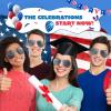imageJOYIN 3 Pcs July 4th American Flag Sunglasses Fourth of July Patriotic Sunglasses with Gold Silver and Black Frame Red White Blue American Glasses for 4th of July Accessories Party Favor