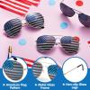 imageJOYIN 3 Pcs July 4th American Flag Sunglasses Fourth of July Patriotic Sunglasses with Gold Silver and Black Frame Red White Blue American Glasses for 4th of July Accessories Party Favor